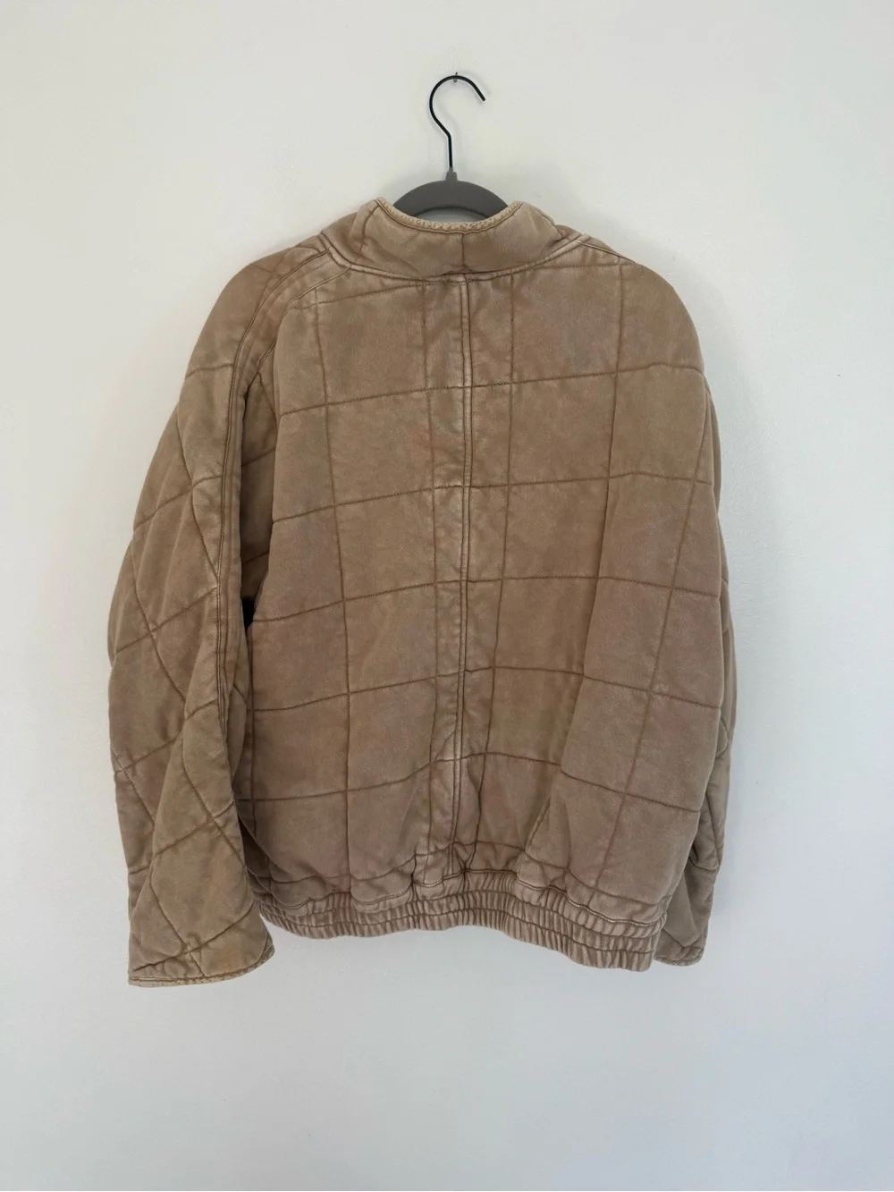 Free People Jacket Dolman Oversized in Champagne Diamonds Tan